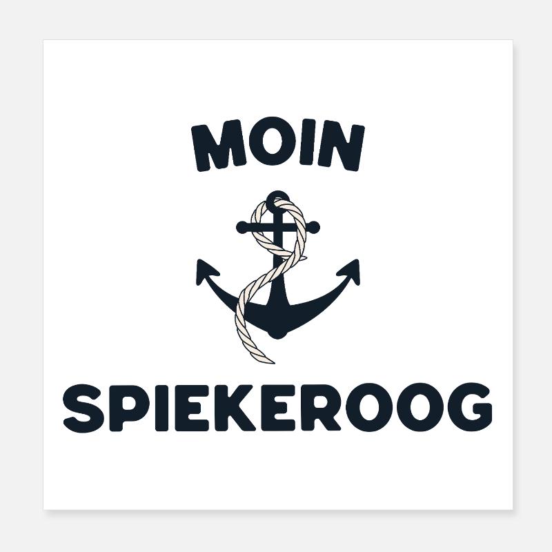 Moin Spiekeroog – Maritime Anchor Design Poster 8" x 8" (20x20 cm)