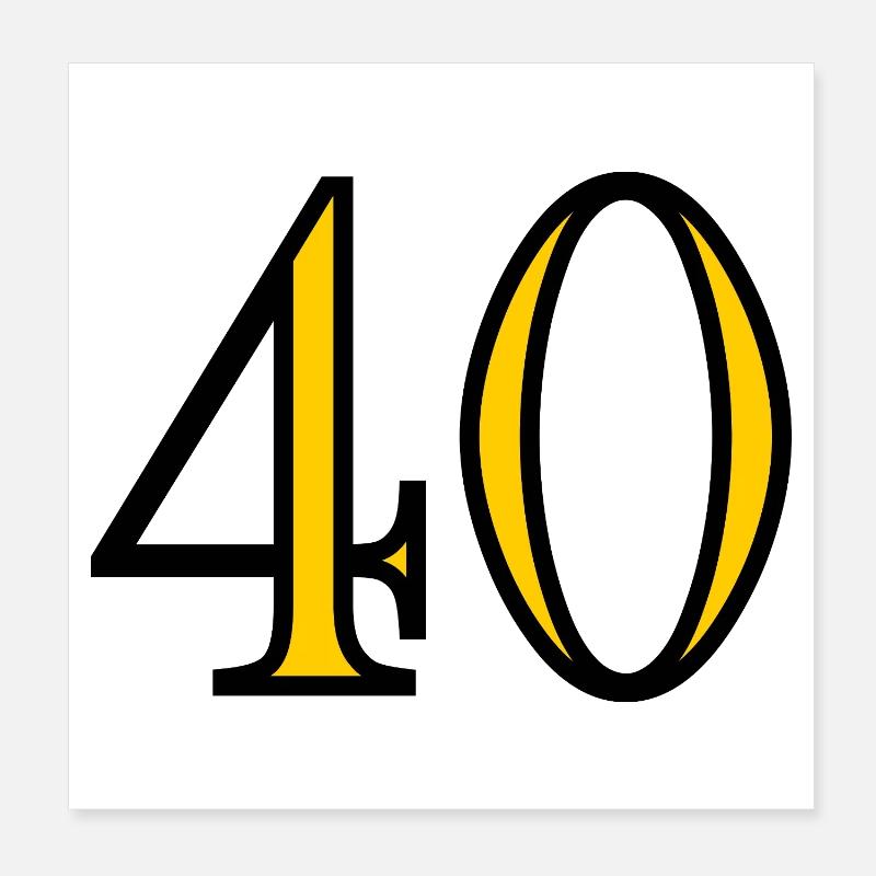 40. 40 ANS. 40e ANNIVERSAIRE. ANNIVERSAIRE 40 ANS. Poster 20 x 20 cm