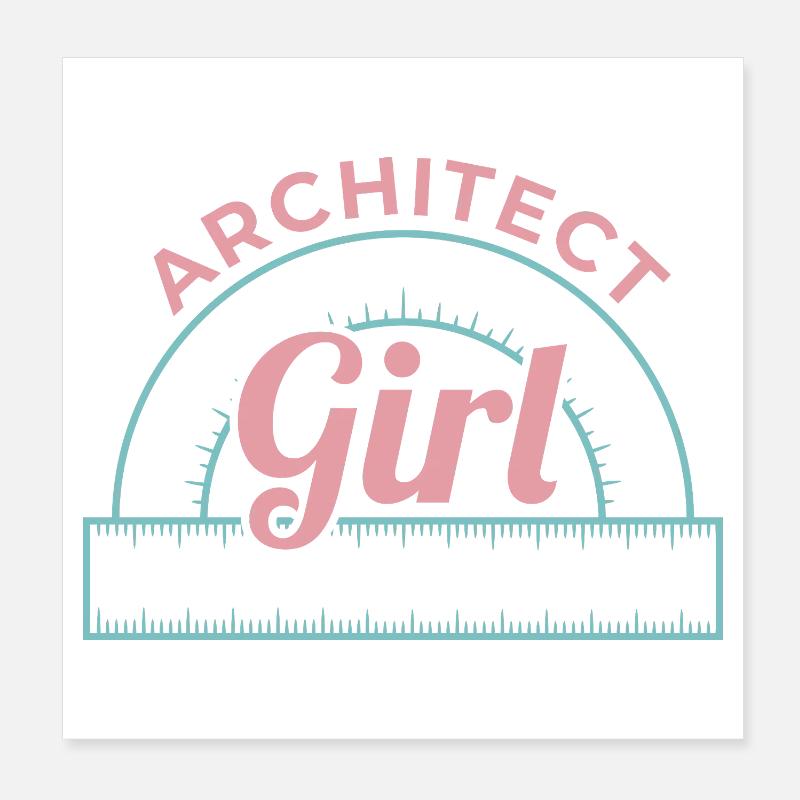 Architektur Mädchen Poster 20x20 cm