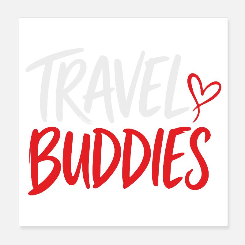 Compagnons de voyage Amis de voyage Poster 20 x 20 cm