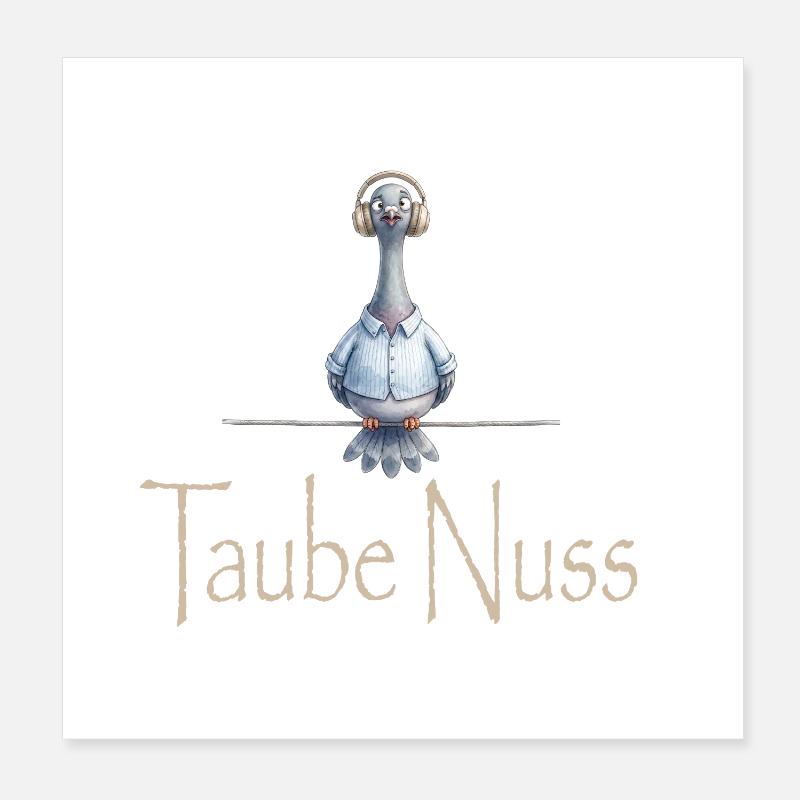 Taube Nuss Poster 20x20 cm