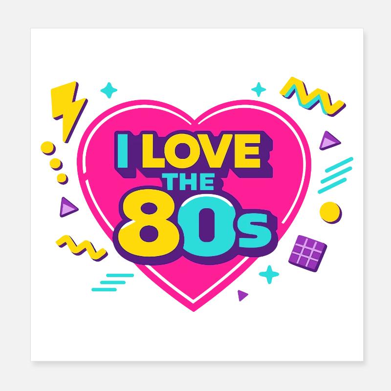 Disco Party 80s 80s Poster 8" x 8" (20x20 cm)