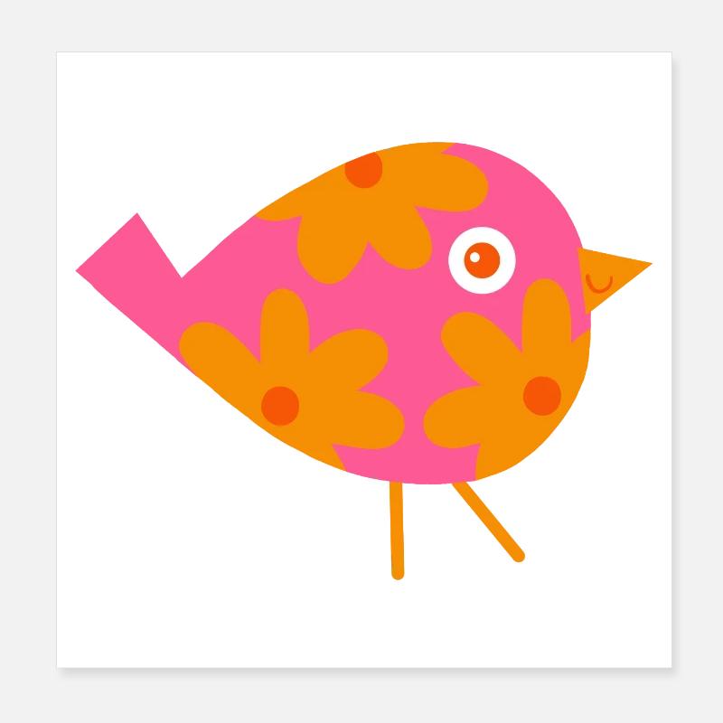 Blumenvogel Pop Art Poster 20x20 cm