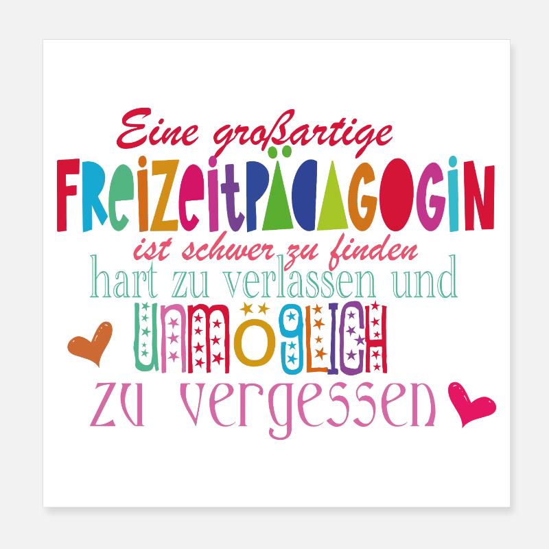 Freizeitpädagogin Poster 20x20 cm