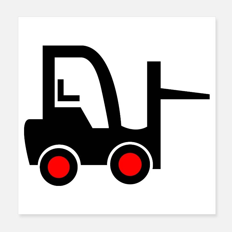 Gabelstapler - Poster 20x20 cm - Weiß