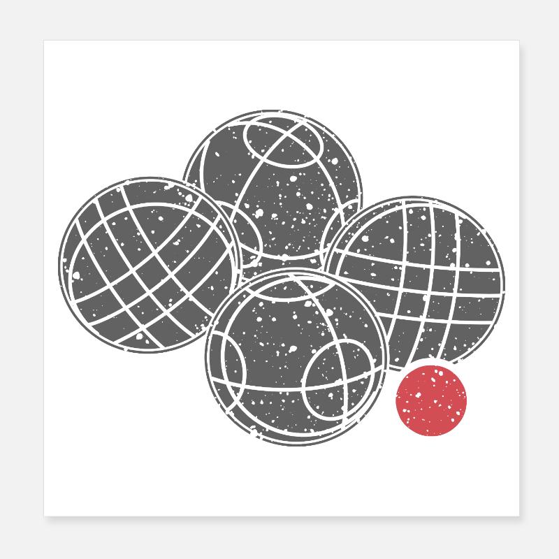 Boules de boccia et pétanque Poster 20 x 20 cm