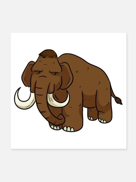 Mammut Eiszeittiere Eiszeit Steinzeit - Poster 20x20 cm - Weiß - Vorne