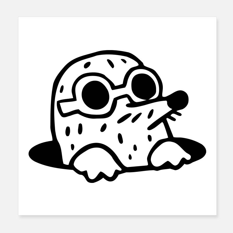 cooler Maulwurf Poster 20x20 cm