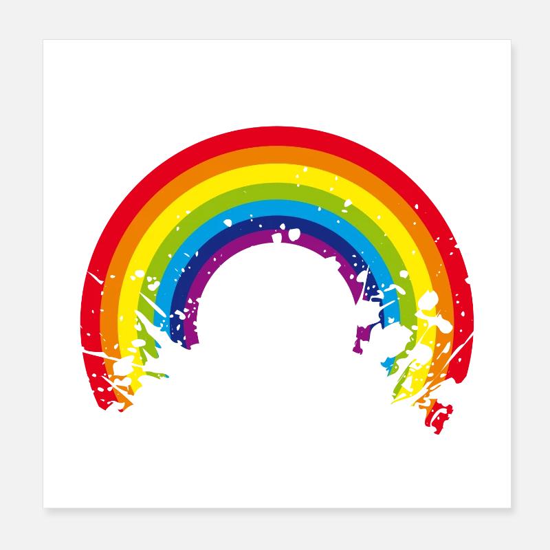 arc-en-ciel - Poster 20 x 20 cm - blanc