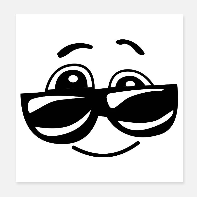 Cool Sunglasses Comic Funny Poster 8" x 8" (20x20 cm)