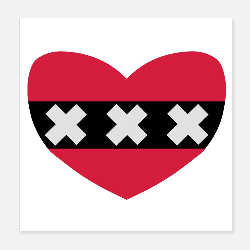 Love Amsterdam Poster 8" x 8" (20x20 cm)