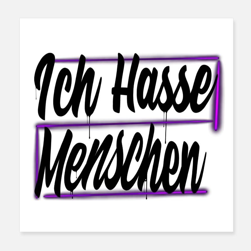 Ich hasse Menschen Poster 20x20 cm