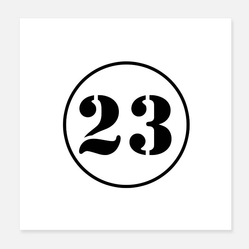 NUMMER 23 Dreiundzwanzig Geburtstag Geschenk Poster 20x20 cm