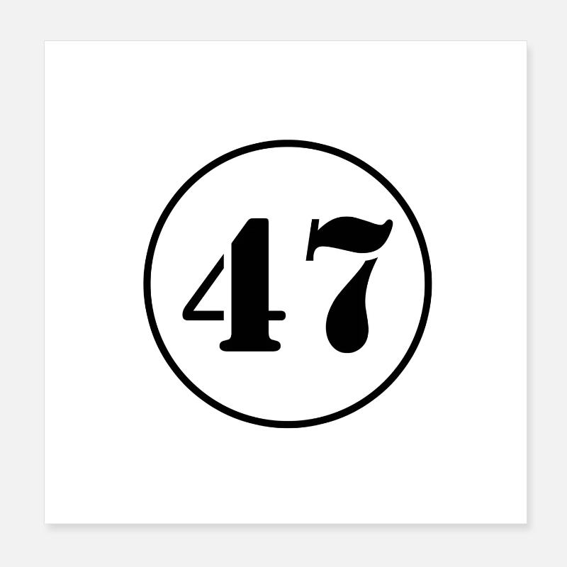 NUMMER 47 Siebenundvierzig Geburtstag Geschenk Poster 20x20 cm