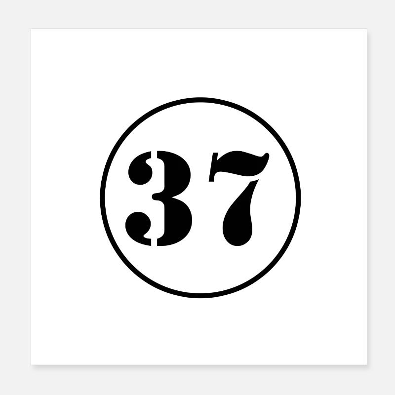 NUMMER 37 Siebenunddreißig Geburtstag Geschenk Poster 20x20 cm