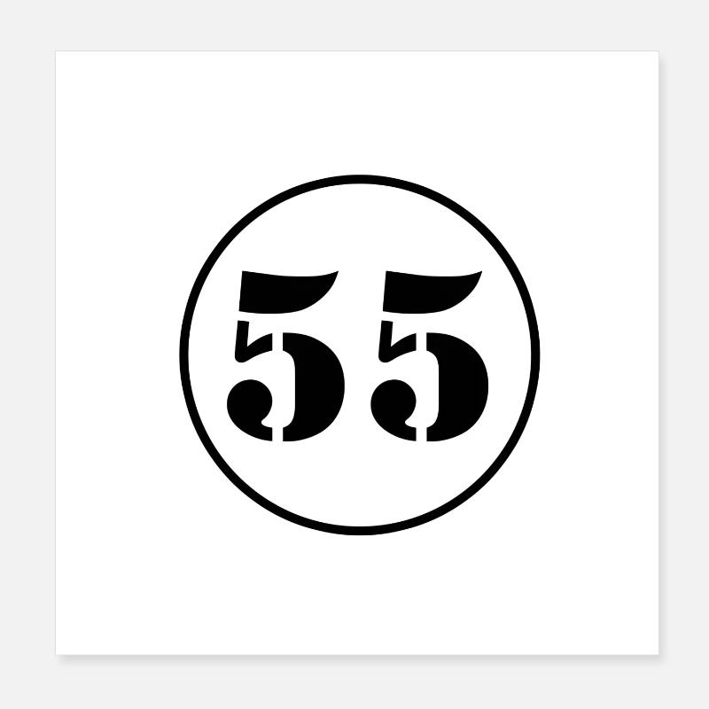 NUMMER 55 Fünfundfünfzig Geburtstag Geschenk - Poster 20x20 cm - Weiß