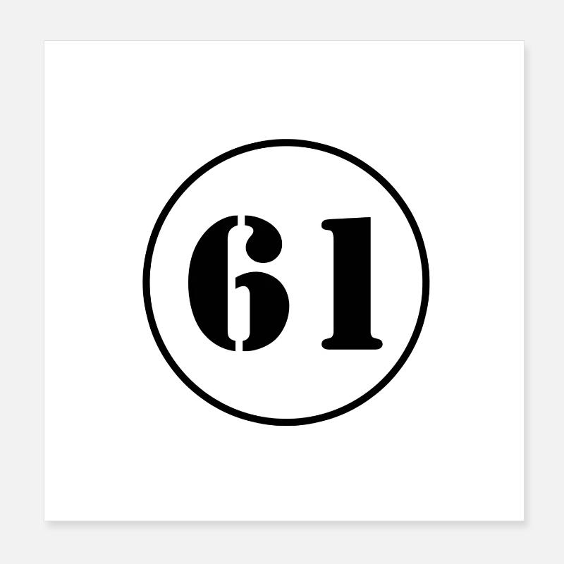 NUMMER 61 Einundsechzig Geburtstag Geschenk Poster 20x20 cm