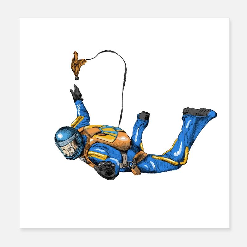 skydiver - Poster 20x20 cm - Weiß