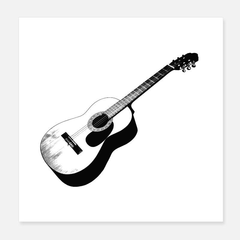 Akustische Gitarre im Vintage-Design Poster 20x20 cm
