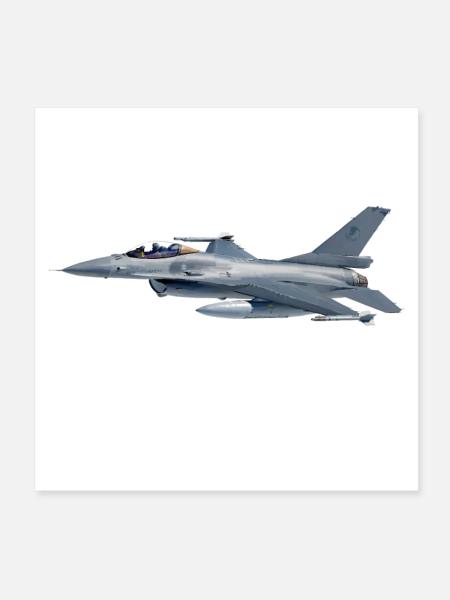 F-16 - Poster 20 x 20 cm - blanc - Devant