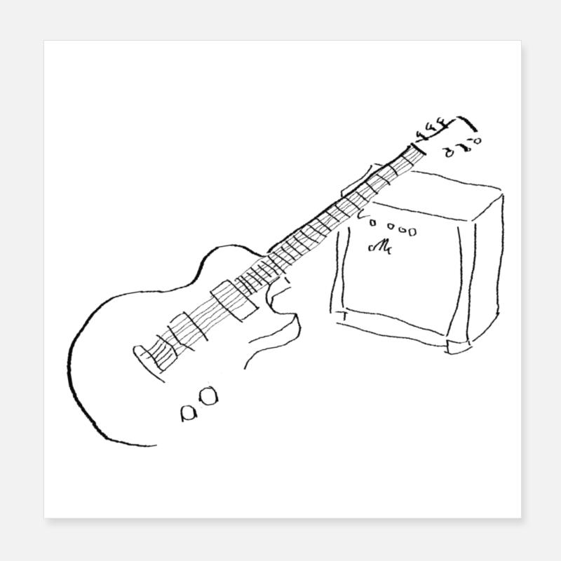 Guitare électrique Poster 20 x 20 cm
