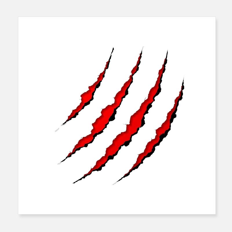 Scratch marks Wolf claw Poster 8" x 8" (20x20 cm)