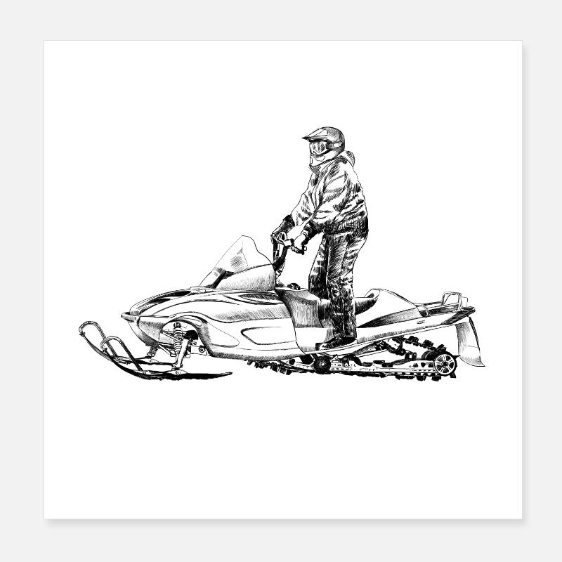Snowmobile Poster 8" x 8" (20x20 cm)