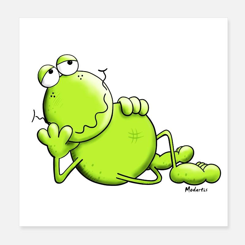Verträumter Frosch - Poster 20x20 cm - Weiß