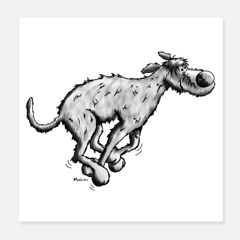Running Irish Wolfhound Poster 8" x 8" (20x20 cm)