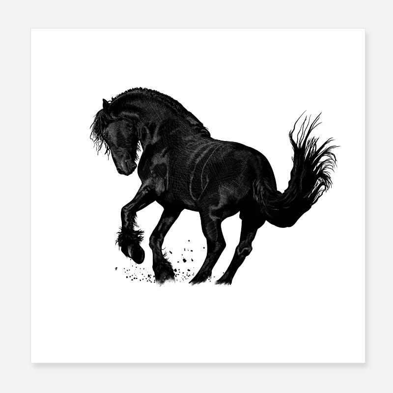 cheval Poster 20 x 20 cm
