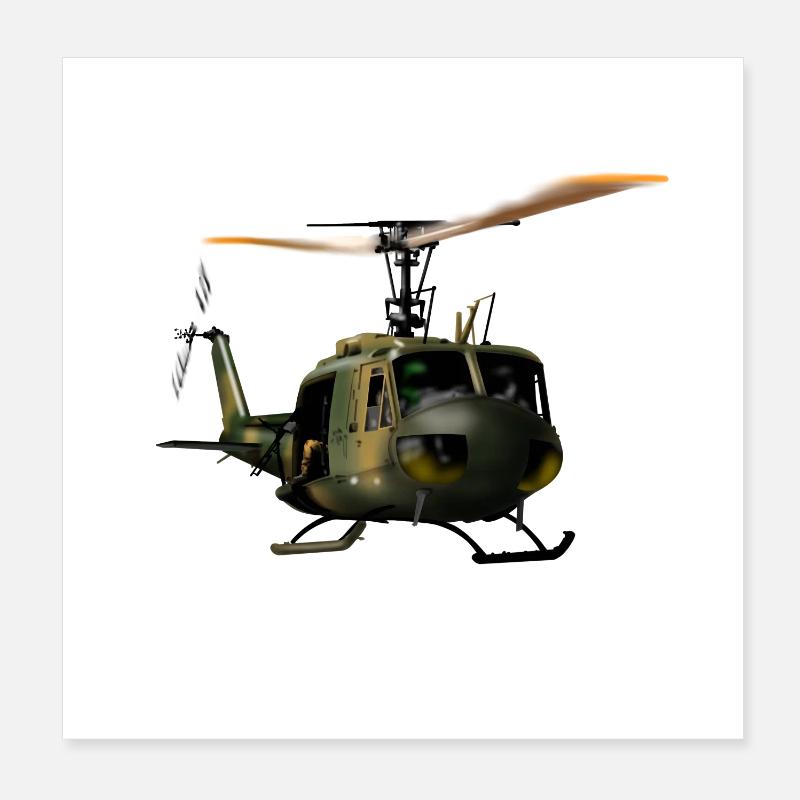helicopter - Poster 20 x 20 cm - blanc