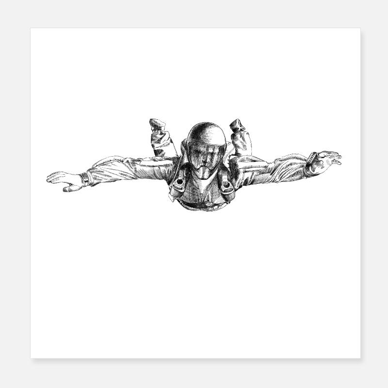 Skydiver Poster 20 x 20 cm