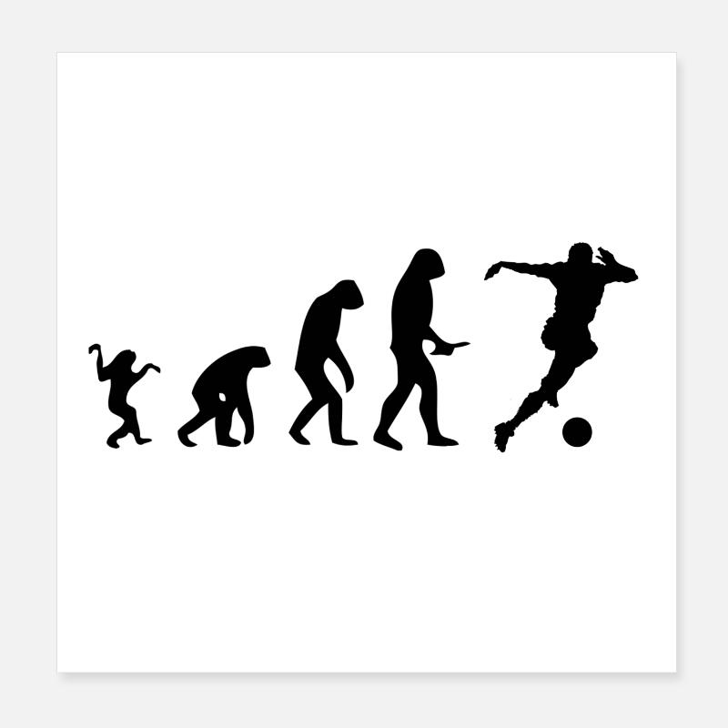 Evolution de l'homme au footballeur Poster 20 x 20 cm