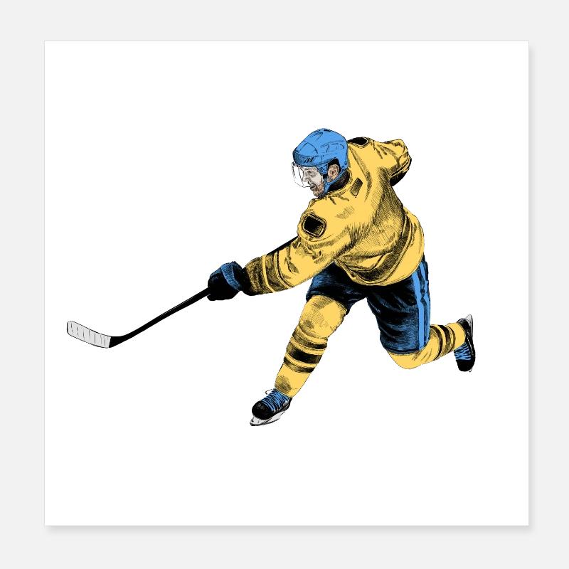 Eishockey - Poster 20x20 cm - Weiß