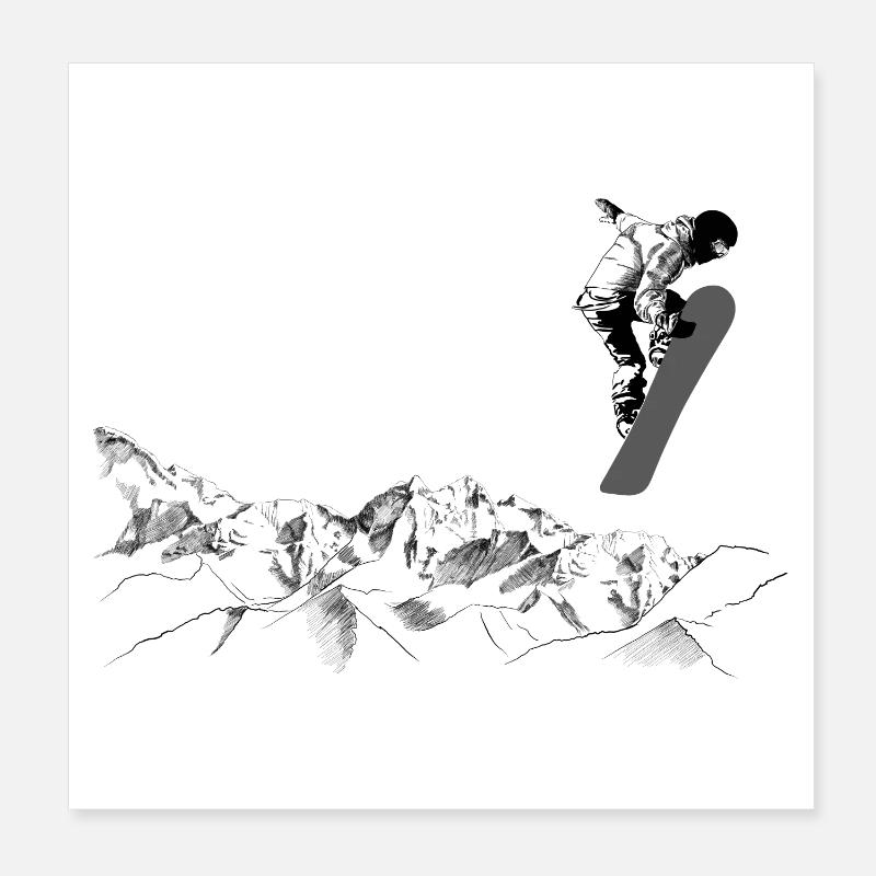 Snowboarder Poster 20x20 cm