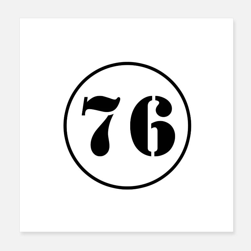 NUMMER 76 Sechsundsiebzig Geburtstag Geschenk Poster 20x20 cm