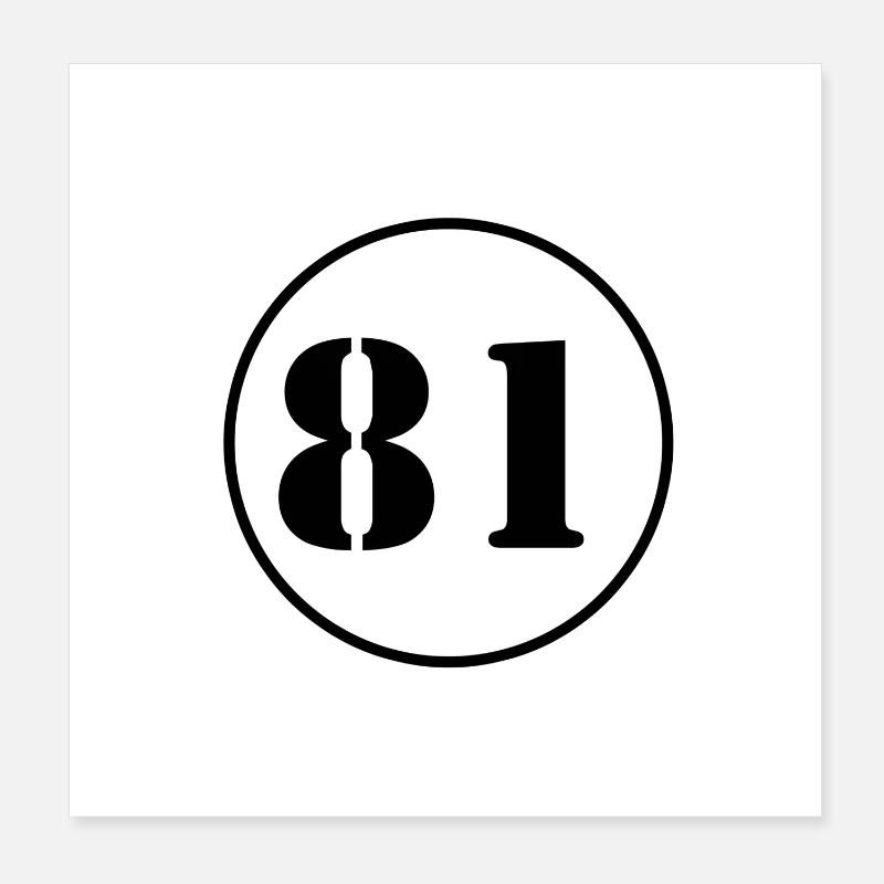 NUMBER 81 eighty one birthday gift Poster 8" x 8" (20x20 cm)
