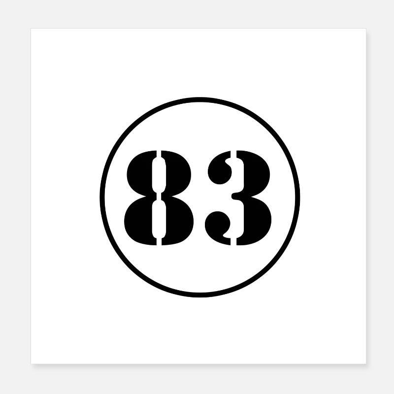 NUMMER 83 Dreiundachtzig Geburtstag Geschenk Poster 20x20 cm