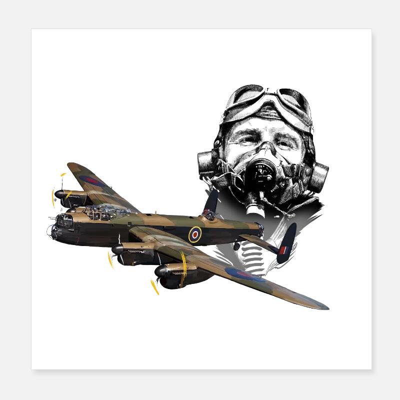 Pilot Lankaster Poster 20 x 20 cm