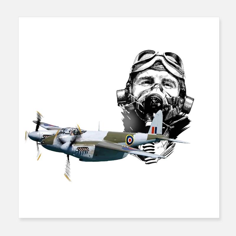 Moustique pilote Poster 20 x 20 cm