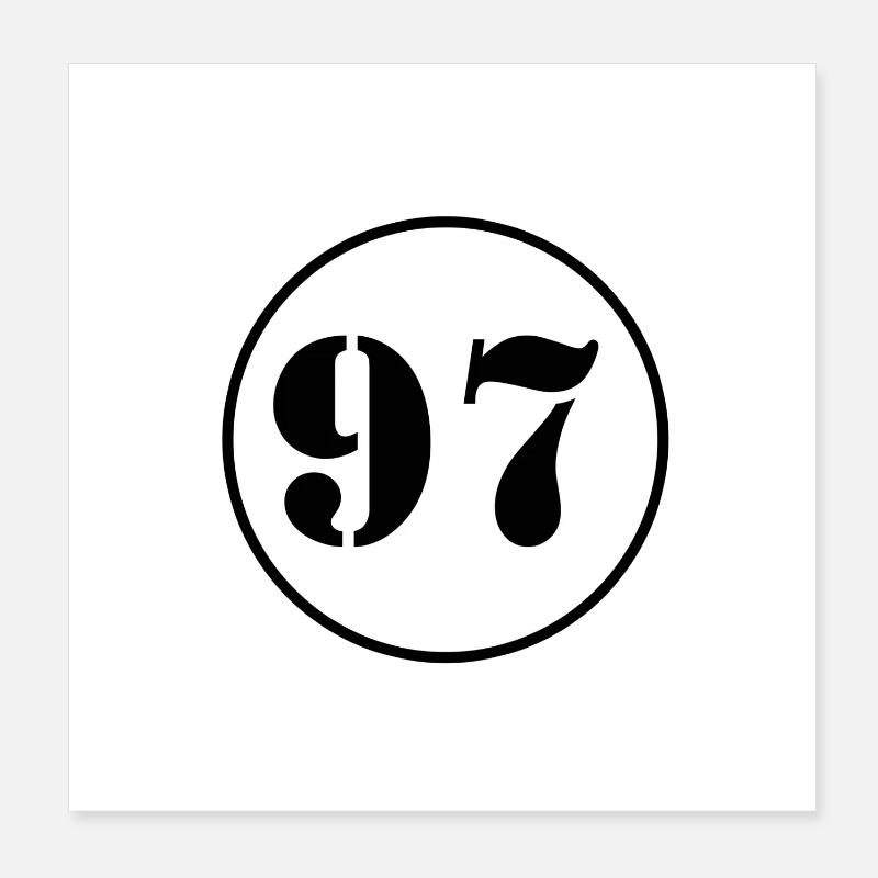 NUMMER 97 Siebenundneunzig Geburtstag Geschenk Poster 20x20 cm
