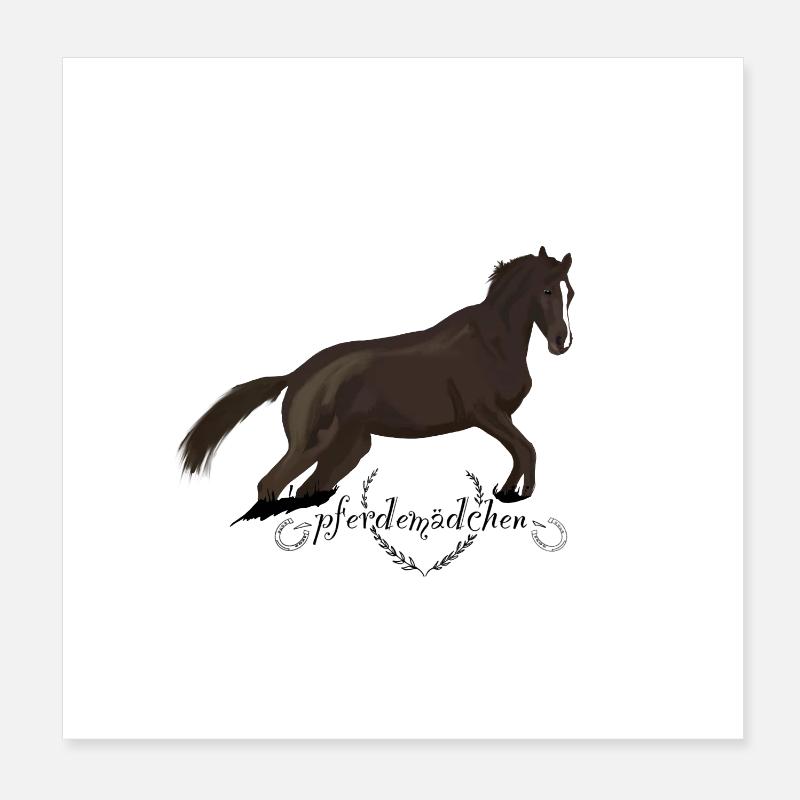 Fille cheval Poster 20 x 20 cm