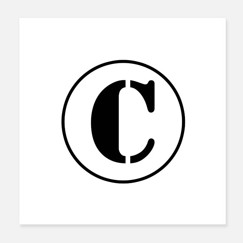 C Buchstabe Alphabet Name Vorname Geschenk Poster 20x20 cm