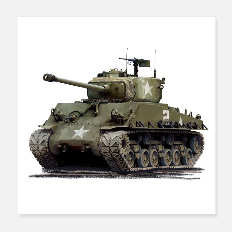 Sherman M4 Poster 20x20 cm