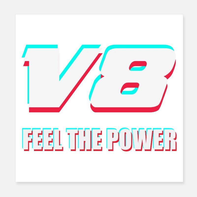V8 - Poster 8" x 8" (20x20 cm) - white