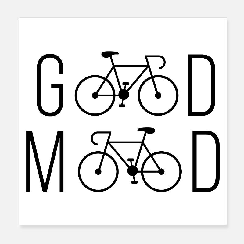 Radfahren - gute Laune Poster 20x20 cm