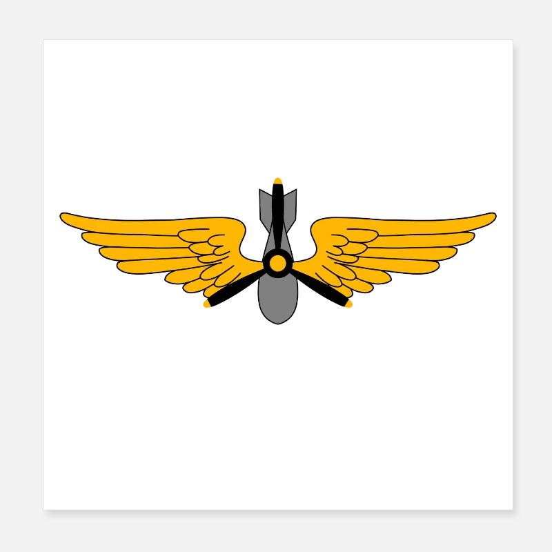 Militär Piloten Poster 20x20 cm