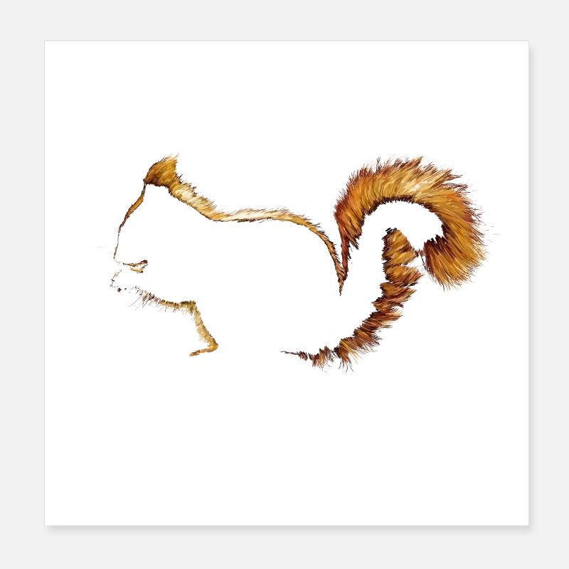 Squirrel Poster 8" x 8" (20x20 cm)