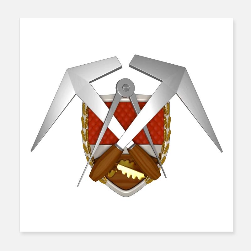 Craft Roofing Emblem Poster 8" x 8" (20x20 cm)