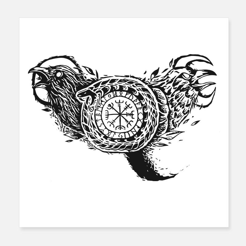 Corbeaux Viking Snake Poster 20 x 20 cm